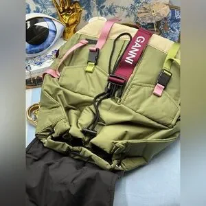 Ganni | Bags | Ganni Nwt Recycled Tech Backpack Kalamata  display picture 3